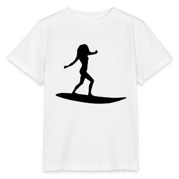 Silhouette de surfeur - T-shirt bio MINI CREATOR Stanley/Stella Enfant - blanc - Devant - Maike (125cm)
