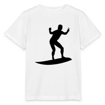 Silhouette de surfeur - T-shirt bio MINI CREATOR Stanley/Stella Enfant - blanc - Devant - Maike (125cm)