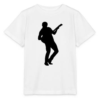 Gitarrist Silhouette - Stanley/Stella Kinder T-Shirt MINI CREATOR  - Weiß - Vorne - Maike (125cm)