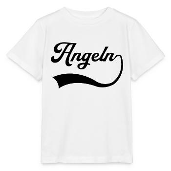 Angeln Schriftzug - Stanley/Stella Kinder T-Shirt MINI CREATOR  - Weiß - Vorne - Maike (125cm)
