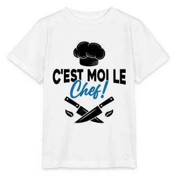 C'est moi le chef Toque de cuisinier - T-shirt bio MINI CREATOR Stanley/Stella Enfant - blanc - Devant - Maike (125cm)