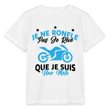 Je Ne Ronfle Pas Je Rêve Que Je Suis Une Moto - T-shirt bio MINI CREATOR Stanley/Stella Enfant - blanc - Devant - Maike (125cm)