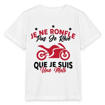 Je Ne Ronfle Pas Je Rêve Que Je Suis Une Moto - T-shirt bio MINI CREATOR Stanley/Stella Enfant - blanc - Devant - Maike (125cm)
