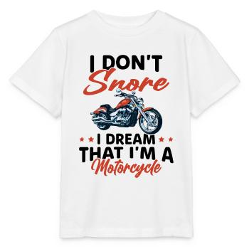Je Ne Ronfle Pas Je Rêve Que Je Suis Une Moto - T-shirt bio MINI CREATOR Stanley/Stella Enfant - blanc - Devant - Maike (125cm)