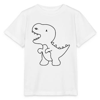 Dino Dinosaur dessiné à la main - T-shirt bio MINI CREATOR Stanley/Stella Enfant - blanc - Devant - Maike (125cm)