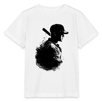 Baseball Spieler Silhouette - Stanley/Stella Kinder T-Shirt MINI CREATOR  - Weiß - Vorne - Maike (125cm)