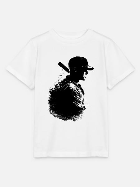 Baseball Spieler Silhouette - Stanley/Stella Kinder T-Shirt MINI CREATOR - Weiß
