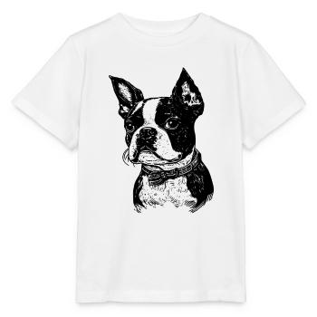 Boston Terrier - T-shirt bio MINI CREATOR Stanley/Stella Enfant - blanc - Devant - Maike (125cm)
