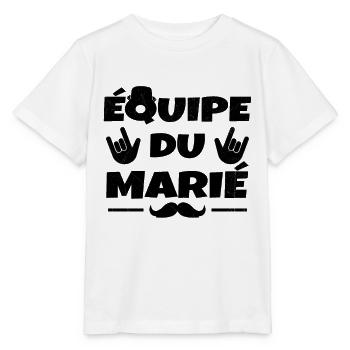 Équipe du Marié EVG Humour Enterrement de vie - T-shirt bio MINI CREATOR Stanley/Stella Enfant - blanc - Devant - Maike (125cm)