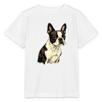 Boston Terrier - T-shirt bio MINI CREATOR Stanley/Stella Enfant - blanc - Devant - Maike (125cm)