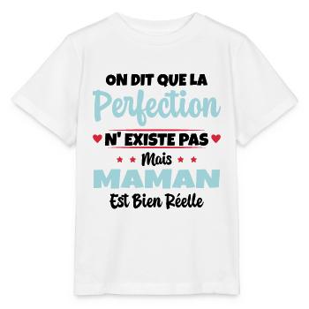 Maman est la perfection - Cadeau fête des mères - T-shirt bio MINI CREATOR Stanley/Stella Enfant - blanc - Devant - Maike (125cm)