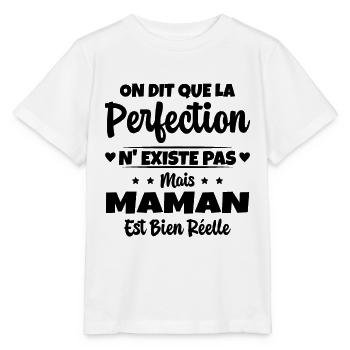 Maman est la perfection - Cadeau fête des mères - T-shirt bio MINI CREATOR Stanley/Stella Enfant - blanc - Devant - Maike (125cm)