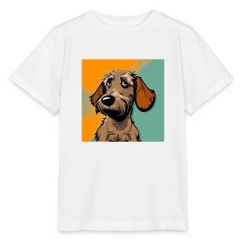 Dog in comic style - Stanley/Stella MINI CREATOR Kids’ T-Shirt - white - Front - Maike (125cm)
