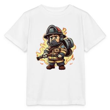 Fireman Cartoon style - Stanley/Stella MINI CREATOR Kids’ T-Shirt - white - Front - Maike (125cm)
