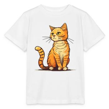 Cat in comic style - Stanley/Stella MINI CREATOR Kids’ T-Shirt - white - Front - Maike (125cm)