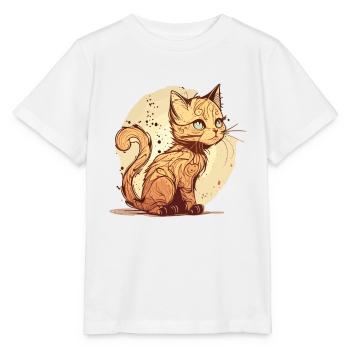 Cat in comic style - Stanley/Stella MINI CREATOR Kids’ T-Shirt - white - Front - Maike (125cm)