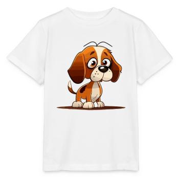 Dog in comic style - Stanley/Stella MINI CREATOR Kids’ T-Shirt - white - Front - Maike (125cm)