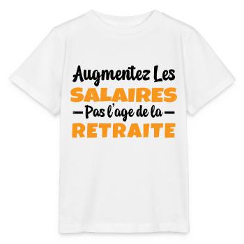 Augmentez les salaires pas l'Age de la Retraite - T-shirt bio MINI CREATOR Stanley/Stella Enfant - blanc - Devant - Maike (125cm)