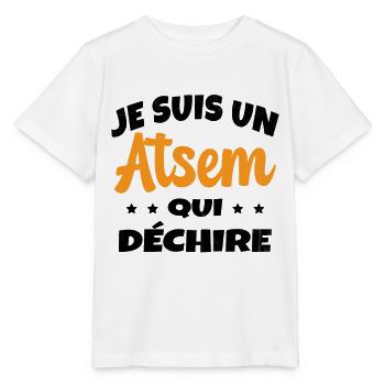 Homme Je Suis Un Atsem Qui Déchire Humour Drôle - T-shirt bio MINI CREATOR Stanley/Stella Enfant - blanc - Devant - Maike (125cm)