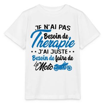 Pas besoin de thérapie besoin de faire de la Moto - T-shirt bio MINI CREATOR Stanley/Stella Enfant - blanc - Devant - Maike (125cm)