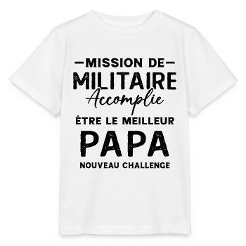 Militaire Futur Papa Cadeau Drôle Fête Des Pères - T-shirt bio MINI CREATOR Stanley/Stella Enfant - blanc - Devant - Maike (125cm)