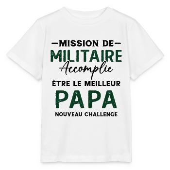 Militaire Futur Papa Cadeau Drôle Fête Des Pères - T-shirt bio MINI CREATOR Stanley/Stella Enfant - blanc - Devant - Maike (125cm)