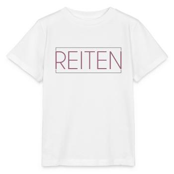 Reiten Schriftzug - Stanley/Stella Kinder T-Shirt MINI CREATOR  - Weiß - Vorne - Maike (125cm)