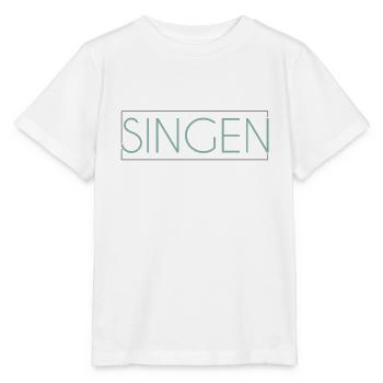 Singen Schriftzug - Stanley/Stella Kinder T-Shirt MINI CREATOR  - Weiß - Vorne - Maike (125cm)