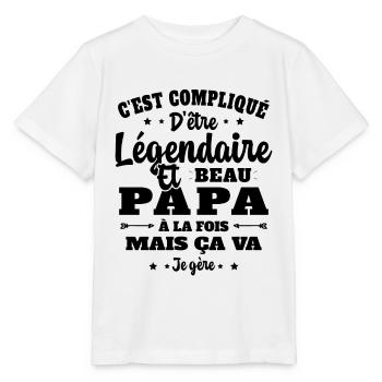 Légendaire et Beau Papa Cadeau Papa de l'année - T-shirt bio MINI CREATOR Stanley/Stella Enfant - blanc - Devant - Maike (125cm)