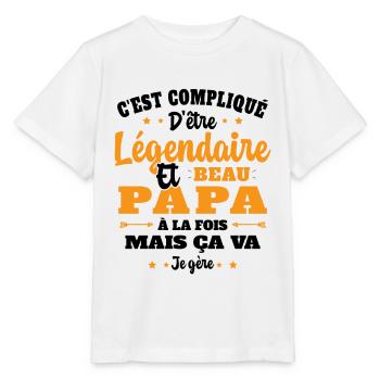 Légendaire et Beau Papa Cadeau Papa de l'année - T-shirt bio MINI CREATOR Stanley/Stella Enfant - blanc - Devant - Maike (125cm)