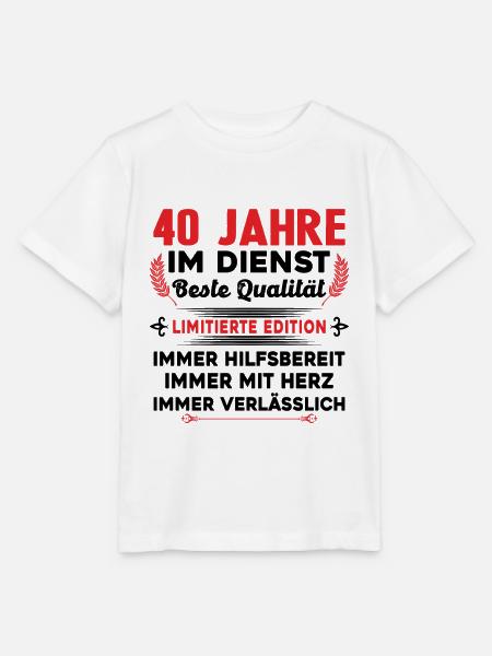 40 Jahre im Dienst 40 Jähriges Dienstjubiläum - Stanley/Stella Kinder T-Shirt MINI CREATOR  - Weiß