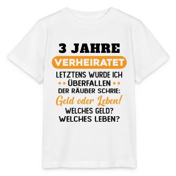 3 Jahre verheiratet zynisch 3 Hochzeitstag - Stanley/Stella Kinder T-Shirt MINI CREATOR  - Weiß - Vorne - Maike (125cm)