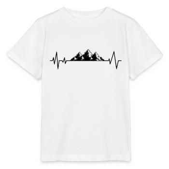 Heartbeat Mountains ECG Hiking Hike - Stanley/Stella MINI CREATOR Kids’ T-Shirt - white - Front - Maike (125cm)