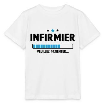 Infirmier veuillez patienter - T-shirt bio MINI CREATOR Stanley/Stella Enfant - blanc - Devant - Maike (125cm)