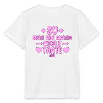 Coole Tante Spruch - Stanley/Stella Kinder T-Shirt MINI CREATOR  - Weiß - Vorne - Maike (125cm)