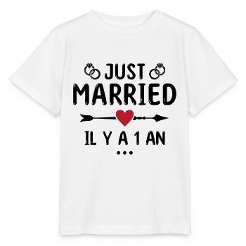 Geschenk zum Hochzeitstag 1 Jahr Hochzeit aus Baumwolle - Stanley/Stella Kinder T-Shirt MINI CREATOR  - Weiß - Vorne - Maike (125cm)