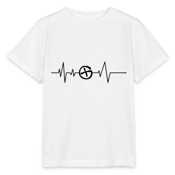 Géocaching Heartbeat Ekg Pulse Geocacher Geocache - T-shirt bio MINI CREATOR Stanley/Stella Enfant - blanc - Devant - Maike (125cm)