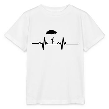 Fallschirm Fallschirmsprung Shirt Herzschlag mann - Stanley/Stella Kinder T-Shirt MINI CREATOR  - Weiß - Vorne - Maike (125cm)