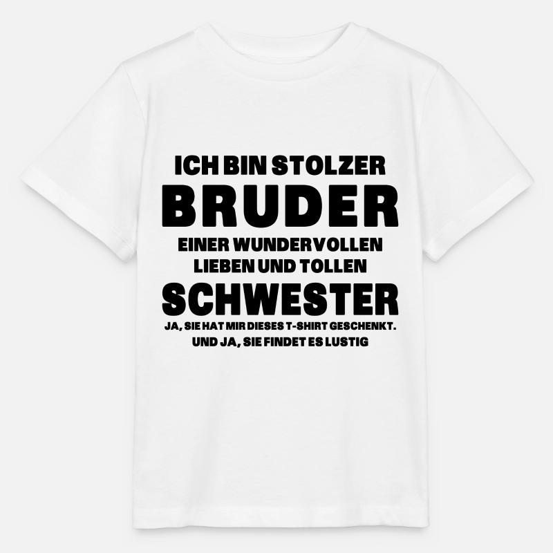 Ich bin stolzer Bruder einer tollen Schwester - Stanley/Stella Kinder T-Shirt MINI CREATOR  - Weiß