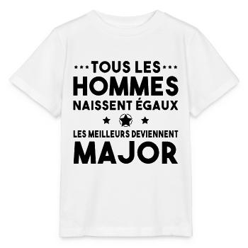 Grade major cadeau drôle militaire armée - T-shirt bio MINI CREATOR Stanley/Stella Enfant - blanc - Devant - Maike (125cm)