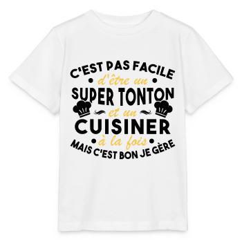 Super Tonton et un Cuisinier Cadeau Humour - T-shirt bio MINI CREATOR Stanley/Stella Enfant - blanc - Devant - Maike (125cm)
