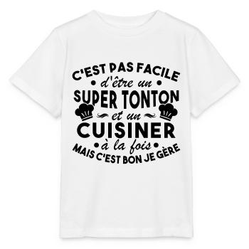 Super Tonton et un Cuisinier Cadeau Humour - T-shirt bio MINI CREATOR Stanley/Stella Enfant - blanc - Devant - Maike (125cm)