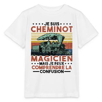 Cheminot Conducteur De Train Chemin De Fer - T-shirt bio MINI CREATOR Stanley/Stella Enfant - blanc - Devant - Maike (125cm)