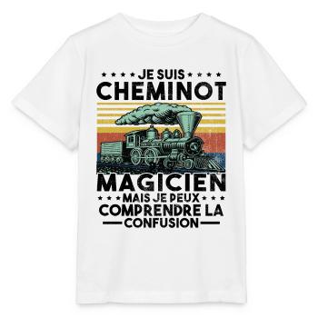 Cheminot Conducteur De Train Chemin De Fer - T-shirt bio MINI CREATOR Stanley/Stella Enfant - blanc - Devant - Maike (125cm)