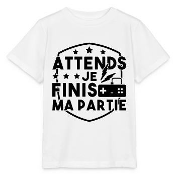 Moment, ich beende mein Spiel - Stanley/Stella Kinder T-Shirt MINI CREATOR  - Weiß - Vorne - Maike (125cm)