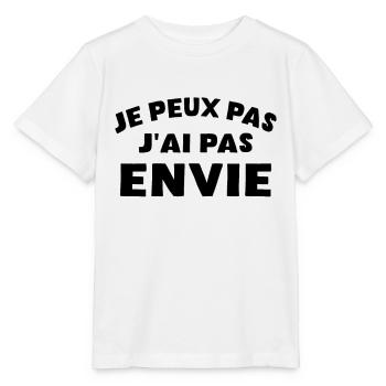 Je peux pas j ai pas envie humour - T-shirt bio MINI CREATOR Stanley/Stella Enfant - blanc - Devant - Maike (125cm)
