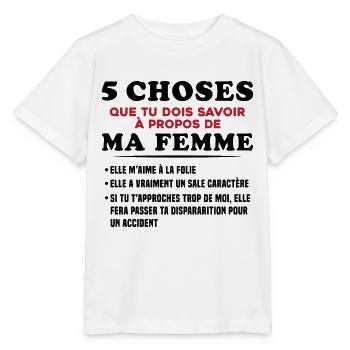 Humour Couple Jalousie Cadeau Amoureux Copain - T-shirt bio MINI CREATOR Stanley/Stella Enfant - blanc - Devant - Maike (125cm)