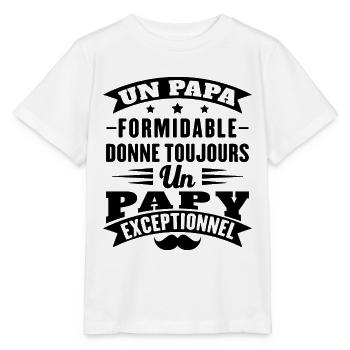 Wonderful dad always gives exceptional grandpa - Stanley/Stella MINI CREATOR Kids’ T-Shirt - white - Front - Maike (125cm)