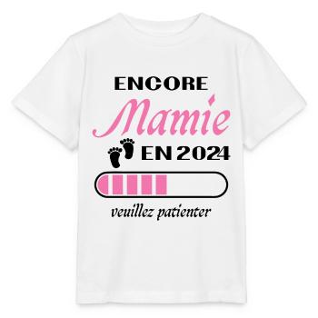 Encore Mamie 2024 Cadeau Future Grand Mère - T-shirt bio MINI CREATOR Stanley/Stella Enfant - blanc - Devant - Maike (125cm)
