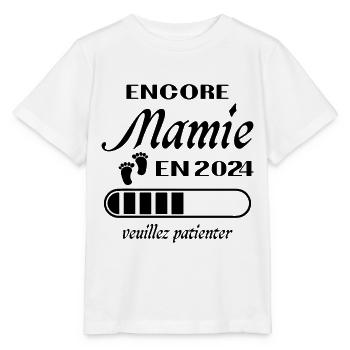 Encore Mamie 2024 Cadeau Future Grand Mère - T-shirt bio MINI CREATOR Stanley/Stella Enfant - blanc - Devant - Maike (125cm)